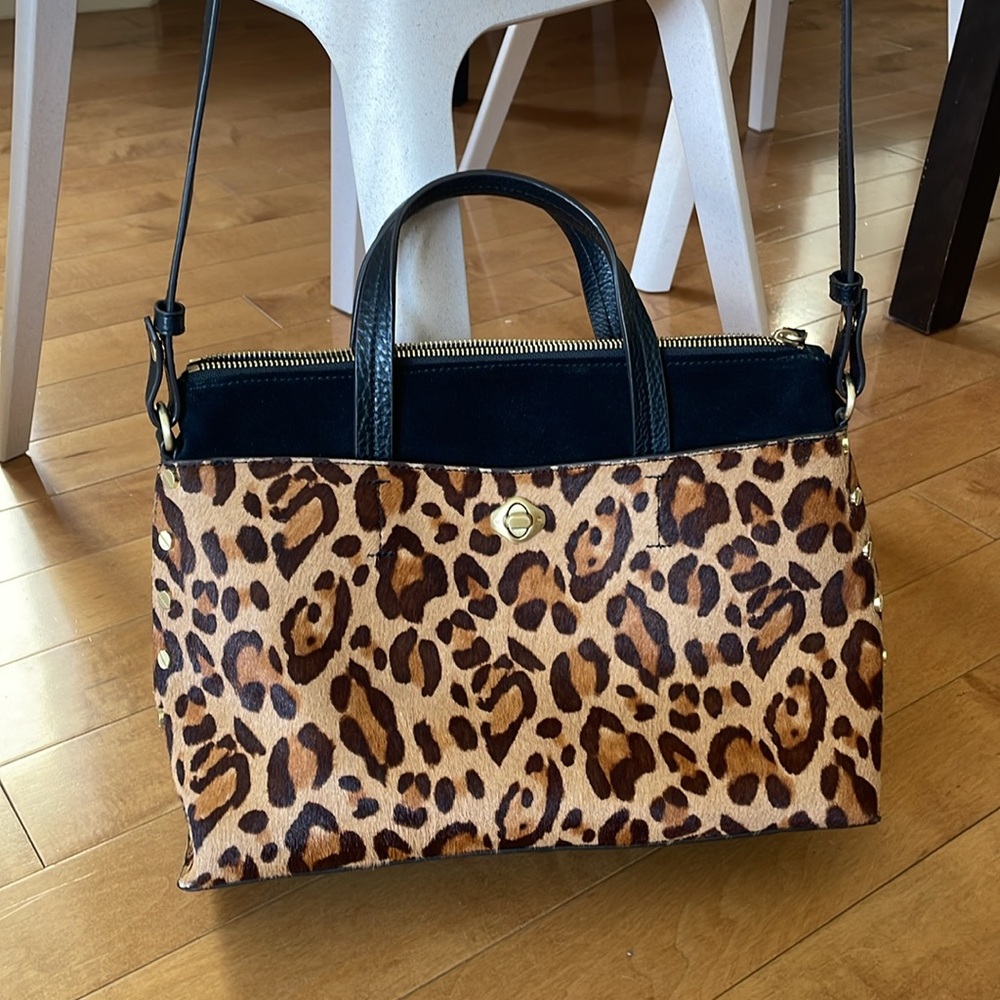 Aimee Kestenberg Leopard Haircalf Satchel Black